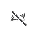 Bamboo tree with leaves vector icon Royalty Free Stock Photo