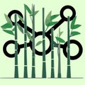 Bamboo trees carbon capture vector graphics