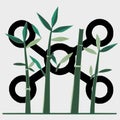 Bamboo trees carbon capture vector graphics 02