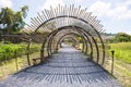 Bamboo tunnel structure in garden Royalty Free Stock Photo