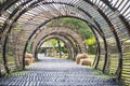 Bamboo tunnel structure in garden Royalty Free Stock Photo