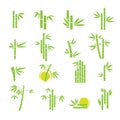 Bamboo vector symbol icons set