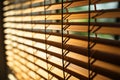 Bamboo, venetian, and chick blinds in soft focused close up, exuding charm