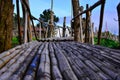 Bamboo walkways in rice field at Sila Laeng, Pua District, Nan Royalty Free Stock Photo