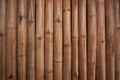 Bamboo wall background in the building. Close up bamboo wall