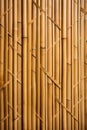 Bamboo wall with pattern of vertical strips of bamboo. Generative AI Royalty Free Stock Photo