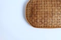 Bamboo weave Basket texture on White background, Royalty Free Stock Photo