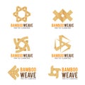 Bamboo weave logo vector illustration set design Royalty Free Stock Photo