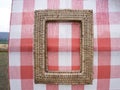 Bamboo weave picture frame for decoration Royalty Free Stock Photo