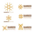 The Bamboo weaving logo vector set design Royalty Free Stock Photo