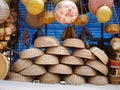 Bamboo wickerwork baskets on the thailand market place. Royalty Free Stock Photo