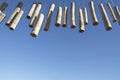 Bamboo Wind Chimes with Deep Blue Skies Royalty Free Stock Photo