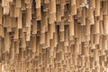 Bamboo wood decoration on ceiling background