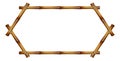 Bamboo wooden border. Traditional asian tree stick frame
