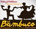 Bambuco`s Silhouette Dance Performance for Colombian Folkloric Festival, Vector Illustration