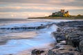 Bamburgh Beach below the Castle Royalty Free Stock Photo