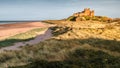 Bamburgh Beach Golden Landscape Northumberland