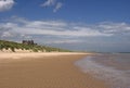 Bamburgh castle and beach