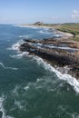 Bamburgh Castle from Harkness Rocks elevated Royalty Free Stock Photo