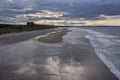 Bamburgh Castle from the south sunset elevated Royalty Free Stock Photo