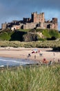 BAMBURGH, NORTHUMBERLAND/UK - AUGUST 15 : Vew of Bamburgh Castle