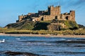 BAMBURGH, NORTHUMBERLAND/UK - AUGUST 15 : View of Bamburgh Castle in Northumberland on August 15, 2010. Unidentified people.