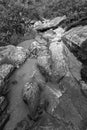 Bamni waterfall - black and white image Royalty Free Stock Photo