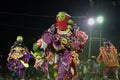 Chhou dancers performing at night, Purulia