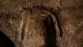 Interior chisled designs in the ceiling of the grotto at Buddhas of Bamyan.