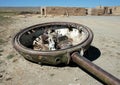 A turret from a destroyed tank near Bamiyan, Afghanistan