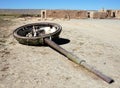 A turret from a destroyed tank near Bamiyan, Afghanistan Royalty Free Stock Photo