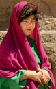 A young girl in traditional clothes in Bamiyan, Afghanistan