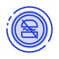 Ban, Banned, Diet, Dieting, Fast Blue Dotted Line Line Icon