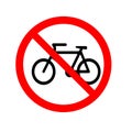Ban bicycle bike forbidden prohibition stop icon isolated on white background