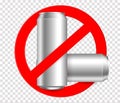 Ban the bottle.No metall bottles.no littering warning sign