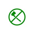 ban on cutting down trees green icon. Element of nature protection icon for mobile concept and web apps. Isolated ban on cutting d