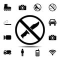 ban, forbiddance knife, chopper icon. Simple outline vector element of ban, prohibition, forbiddance set icons for UI and UX, Royalty Free Stock Photo