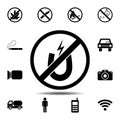 ban, forbiddance magnet, loadstone, lode icon. Simple outline vector element of ban, prohibition, forbiddance set icons for UI and