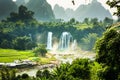 Ban Gioc Detian Falls with unique natural beauty Royalty Free Stock Photo