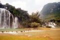 Ban Gioc Falls or Detian Falls are 2 waterfalls . Royalty Free Stock Photo