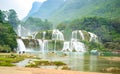 Ban Gioc Waterfall or Detian Falls, Vietnam`s best-known waterfall Royalty Free Stock Photo