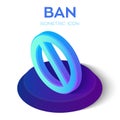 Ban Icon. 3D isometric Stop sign icon. Prohibition symbol. No sign. Forbidden sign. Created For Mobile, Web, Decor