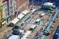 Ban Jelacic square of Zagreb aerial view