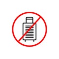 Ban on luggage. Vector sign