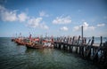 Ban Na Kluea Fisherman`s Wharf, Pattaya, is a pier where fresh crab fish are caught and sorted here, Thailand