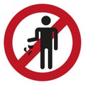 Ban not littering. Vector illustration. E