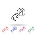 Ban plastic campaign, microphone multi color icon. Simple thin line, outline vector of no plastic icons for ui and ux, website or