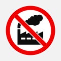 Forbidden polluting industry ban sign