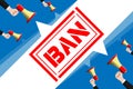 Ban, Prohibition of freedom of speech. Internet censorship