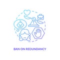 Ban on redundancy blue gradient icon